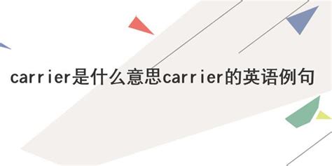 carrier是什么意思